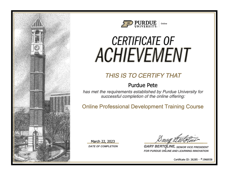 Online Professional Development Purdue University Online Purdue