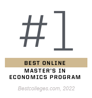 #1 Best Online Master's in Economics Program, Bestcolleges.com 2022