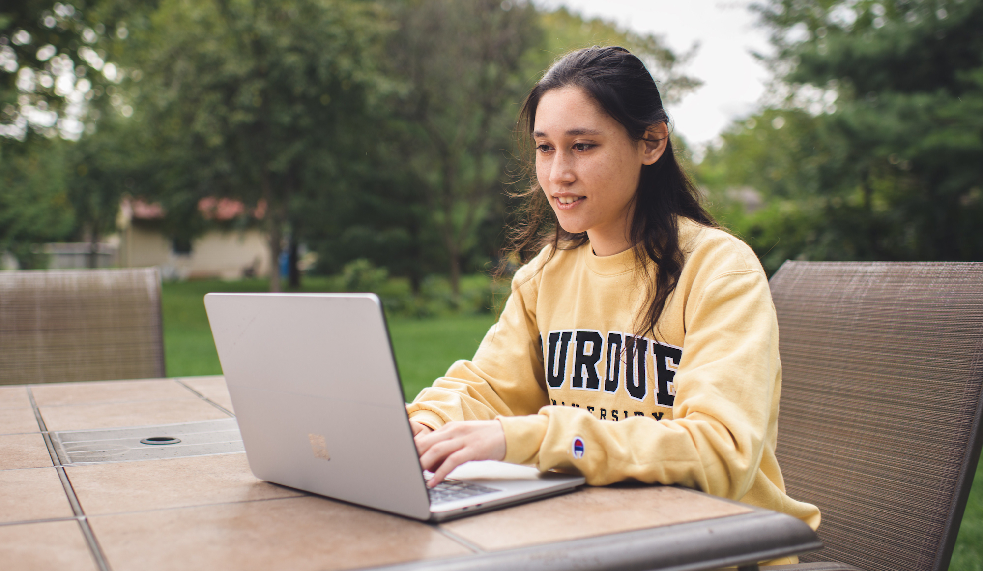 Purdue Student with Laptop